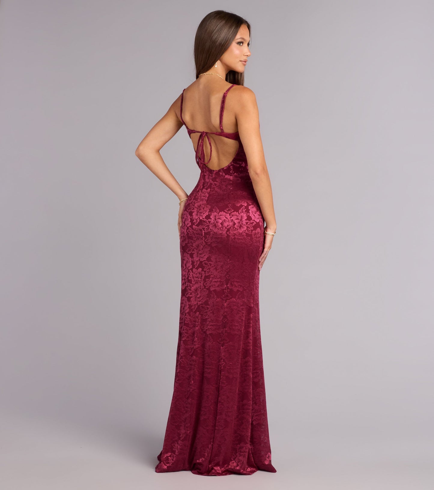 Alex Floral Tie-Back Formal Dress