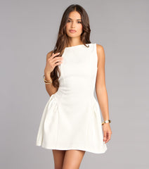 Effortlessly Chic Crepe Pleated Skater Dress