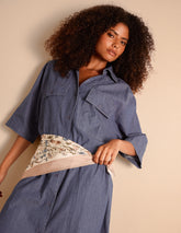 Button Front Denim Shirt Dress
