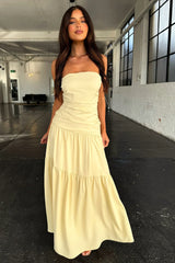 Charlotte Strapless Maxi Dress - Yellow