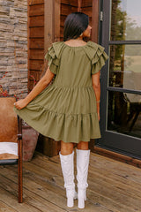 Sharp Witted Mini Dress in Sage