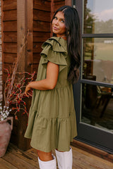 Sharp Witted Mini Dress in Sage