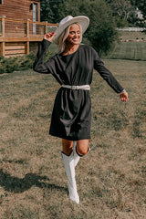 Always There For You T-Shirt Dress In Black
