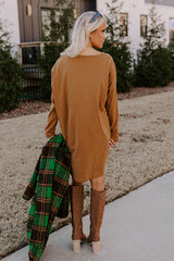 Always There For You T-Shirt Dress In Camel