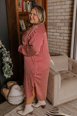 Clean Slate Stripe Midi In Red Curves