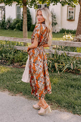 Vineyard Charm Satin Midi in Copper
