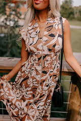 Winery Welcome Floral Midi in Camel