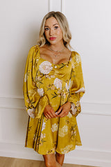 Flirty Moments Satin Mini Dress in Chartreuse