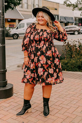 Pretty Petals Smocked Mini Dress Curves