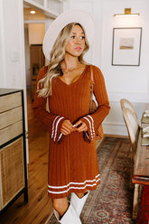 Cafe Cutie Ribbed Mini Dress