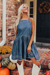 Always In Style Denim Mini Dress in Dark Wash