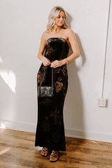 Charmed Moments Velvet Floral Maxi Dress
