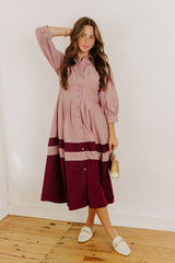 Hopeless Romantic Button Down Midi in Dusty Purple