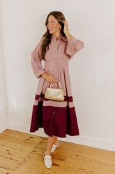 Hopeless Romantic Button Down Midi in Dusty Purple