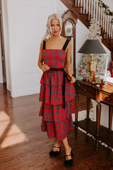 Holiday Harmony Plaid Tiered Midi