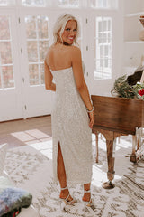 Coquette Crush Sequin Maxi Dress in Champagne