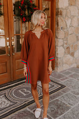 Soho Sleek Mini Dress in Camel
