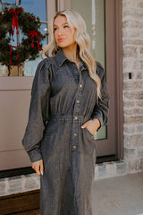 City Chic Denim Midi in Vintage Black