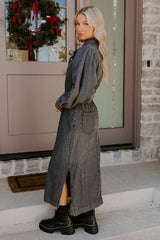 City Chic Denim Midi in Vintage Black