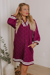 Charming Glance Knit Mini Dress in Orchid