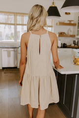 Always In Style Denim Mini Dress in Beige