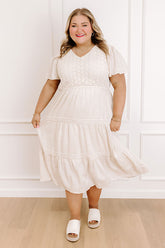 Beach Cottage Tiered Midi Dress Curves