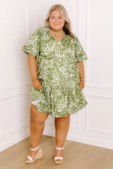 Palm Petal Breeze Mini Dress Curves