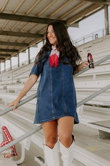 Darling Moment Denim Mini Dress