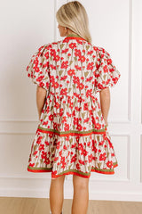 Fresh Horizon Floral Mini Dress in Rust