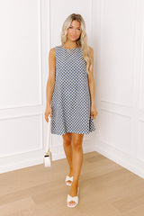 Style Check Eyelet Mini Dress
