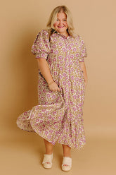 Falling For Floral Midi Dress Curves