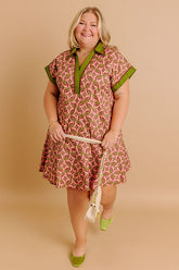 Cider Dreams Mini Dress in Olive Curves