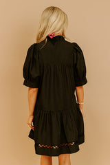 Wisteria And Wine Mini Dress in Black