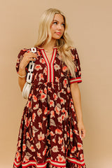 Harvest Blossom Floral Midi Dress