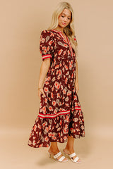 Harvest Blossom Floral Midi Dress