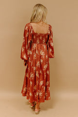 Sweet Whimsy Floral Satin Midi