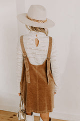 Uptown Manhattan Corduroy Mini Dress in Mocha