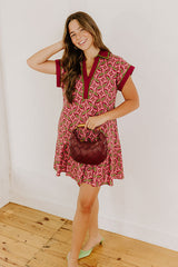 Cider Dreams Mini Dress in Sangria