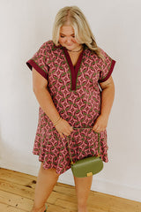 Cider Dreams Mini Dress in Sangria Curves