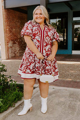 Vineyard Dream Floral Mini Dress Curves