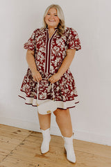Vineyard Dream Floral Mini Dress Curves