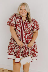 Vineyard Dream Floral Mini Dress Curves