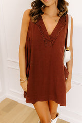 Falling For Chic Linen-Blend Mini Dress