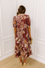 Meadow Merlot Floral Midi Dress