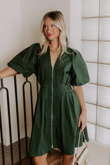 Napa Girls Trip Mini Dress in Hunter Green