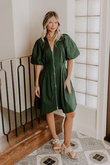 Napa Girls Trip Mini Dress in Hunter Green