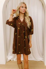 Harvest Lane Embroidered Corduroy Mini Dress
