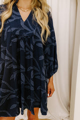 Kind Smile Jacquard Mini Dress in Navy