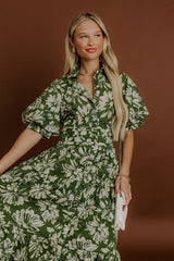 Floral Estate Button Down Midi Dress