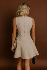 Penthouse Party Mini Dress in Iced latte